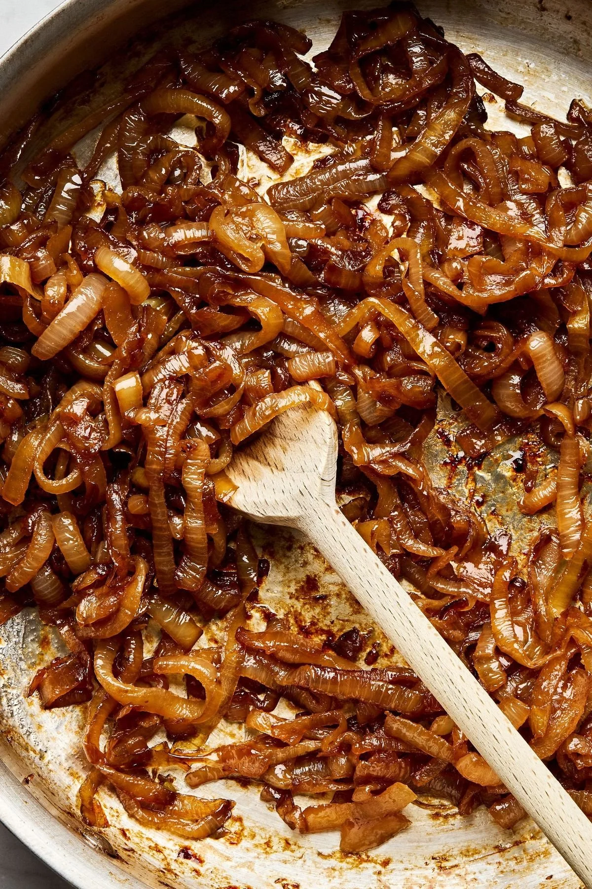 Caramelised onions in a pan