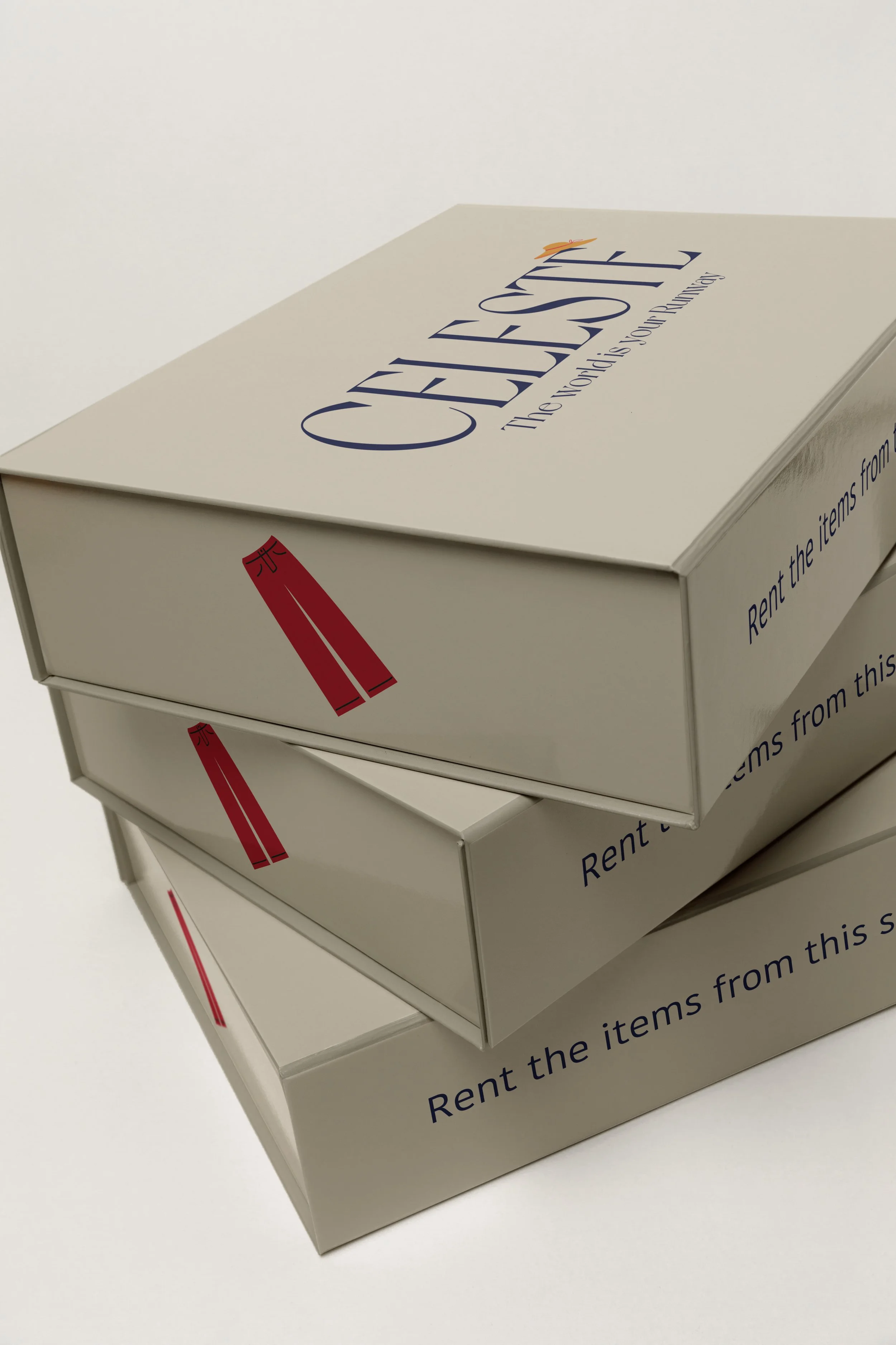Stacked Celeste delivery boxes