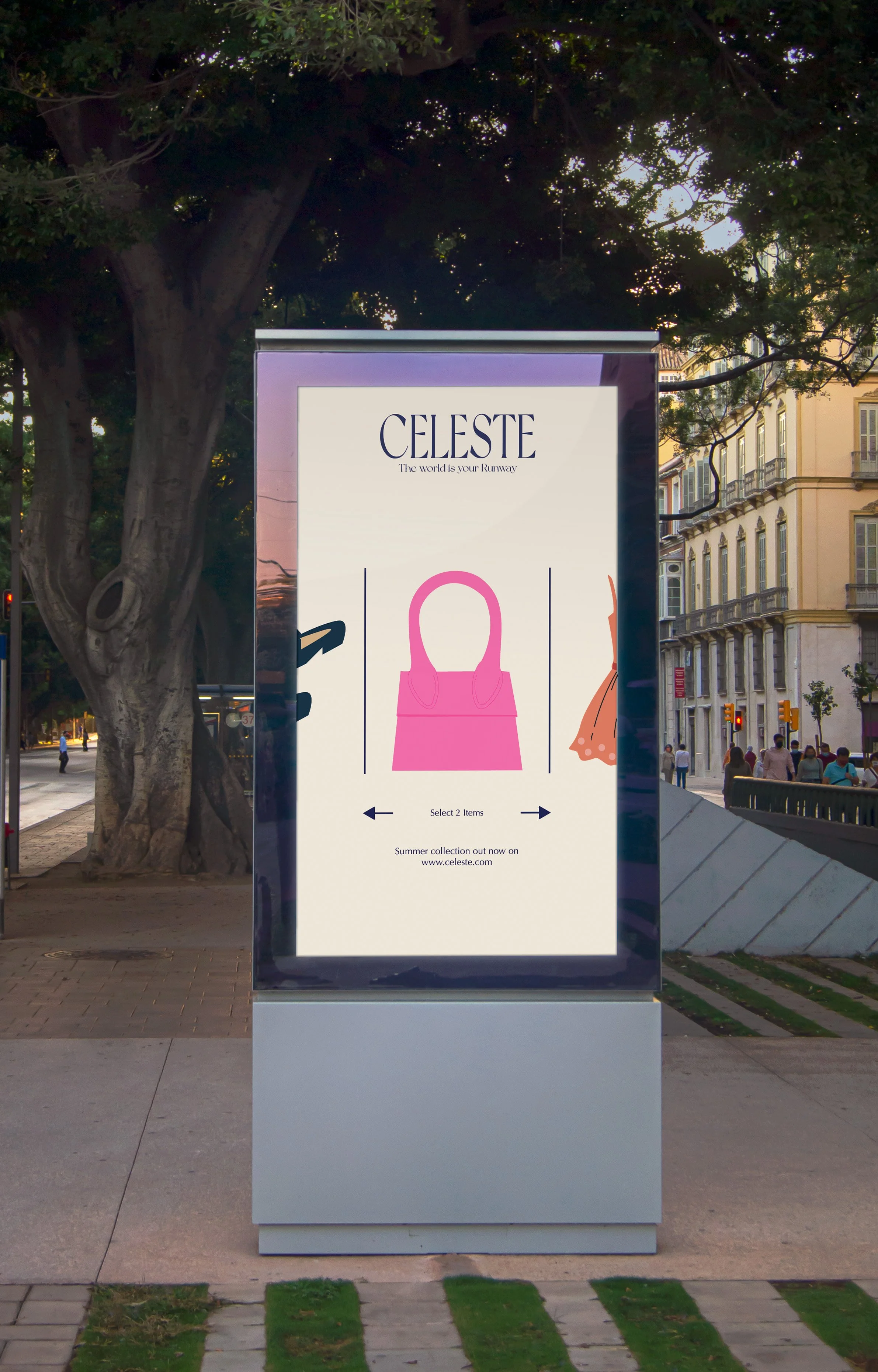 Celeste poster featuring a pink handbag